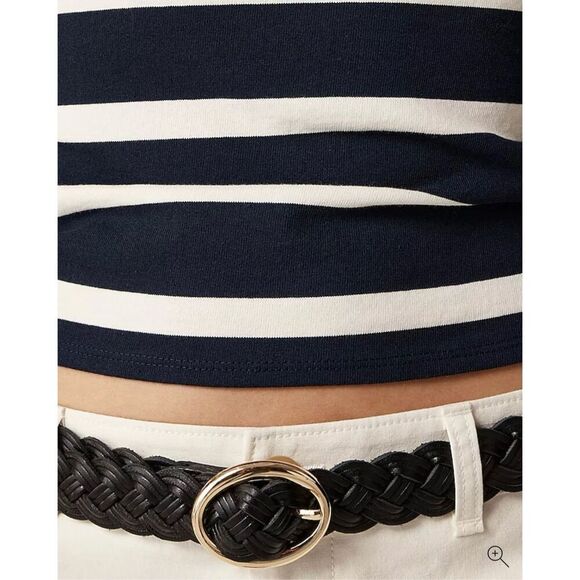 J. Crew Mariner jersey tube top Kate Full Stripe Navy Blue White Size XXL NWT - Picture 3 of 6